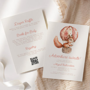 Avontuur Wacht Schattige Eekhoorn QR Code Baby Sho Kaart