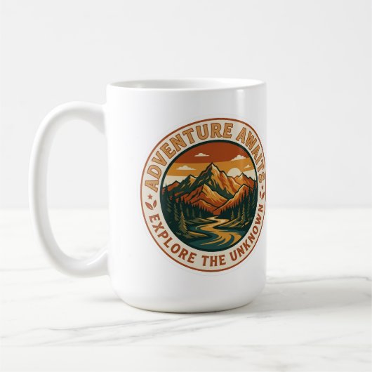 Avontuur Wacht Sticker - Nationale Berg Vintage Koffiemok (Links)