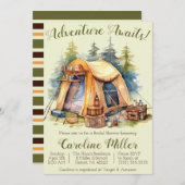 Avontuur wacht! Tent, Camping, Vrijgezellenfeest Kaart (Voorkant / Achterkant)