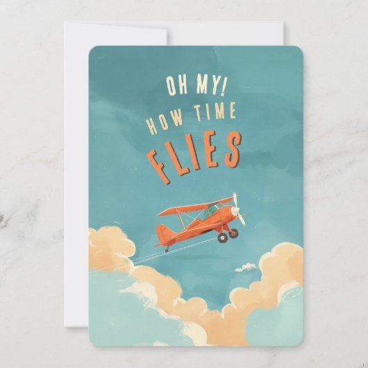 Avontuur wacht - Vliegtuig eerste verjaardag Kaart (Voorkant)