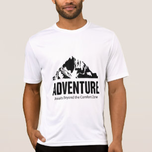 Avontuur wacht voorbij de comfortzone t-shirt
