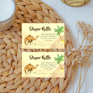 Avontuur wacht woestijn baby kamel luier loterij informatiekaartje