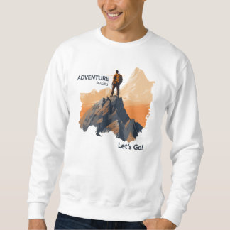 Avontuurlijk wandelen, avontuur wacht, laten we ga trui