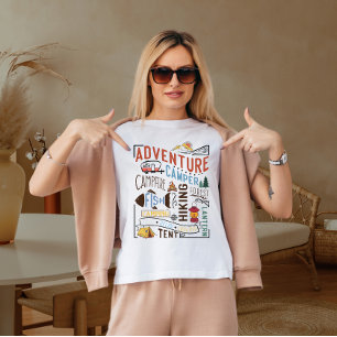 Avontuurlijke camper kampvuur  t-shirt