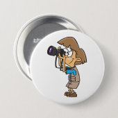 Avontuurlijke Fotograaf Jongen met Camera Ronde Button 7,6 Cm (Voorkant /achterkant)