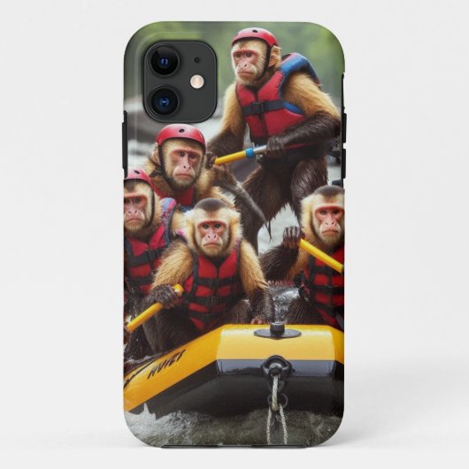Avontuurlijke kapucijnapen Whitewater Rafting Case-Mate iPhone Case (Achterkant)