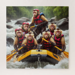 Avontuurlijke kapucijnapen Whitewater Rafting Legpuzzel