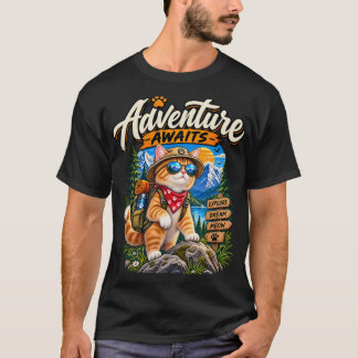 Avontuurlijke Kattenontdekkingsreiziger T-Shirt –