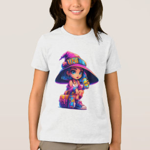 Avontuurlijke Kleine Heks – Kleurrijke Magische Re Tri-Blend Shirt