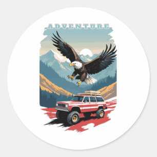 Avontuurlijke reis USA Ronde Sticker
