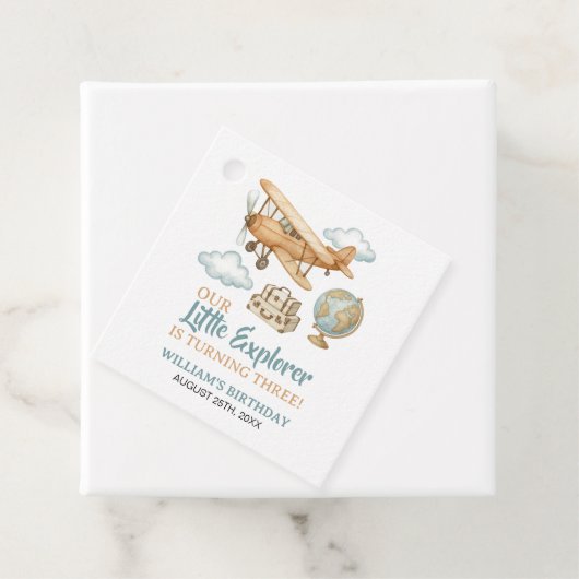 Avontuurlijke reizen Little Explorer Verjaardag Bedankjes Labels (In situ)