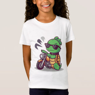 Avontuurlijke schildpad op scooter t-shirt