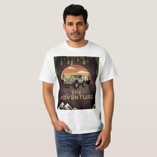 Avontuurlijke trackinglange drive vibes t-shirt (Voorkant volledig)