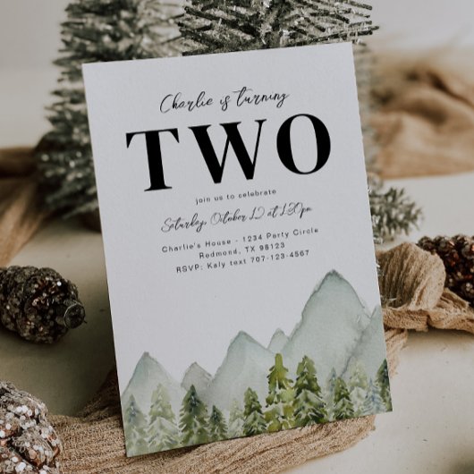 Avontuurlijke verjaardagsuitnodiging | Bergen Verj Kaart