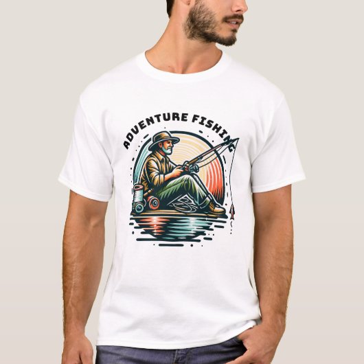 avontuurlijke visserij t-shirt (Voorkant)