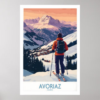 Avoriaz France Ski Art Print Alps Village Poster 1