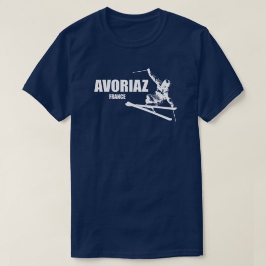 Avoriaz France Skier T-shirt (Design voorkant)
