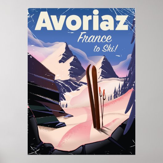Avoriaz, poster Voyage Ski Français (Devant)