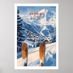Avoriaz Skigebied Print Franse Alpen Winter Muur
