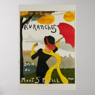 Avranches Mont St Michel Vintage Travel Poster