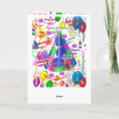 Avril, 7 Anniversaire Carte de voeux pliée (Dos)