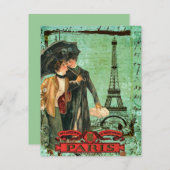 Avril dans le faire-part d'invitation de Paris (Devant / Derrière)