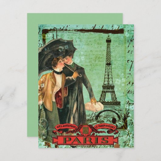 Avril dans le faire-part d'invitation de Paris (Devant / Derrière)