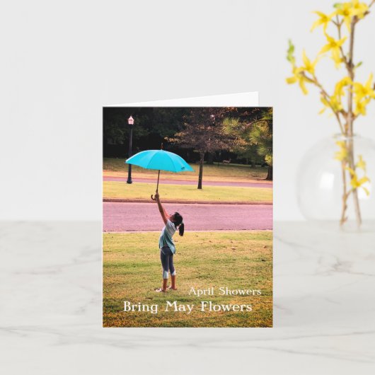 Avril Douches Apporter Mai Fleurs Carte de voeux (Fleur jaune)