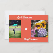 Avril Douches = Mai Fleurs carte de voeux (Devant)