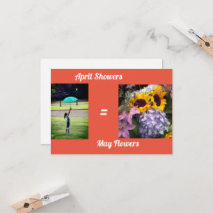 Avril Douches = Mai Fleurs carte de voeux