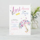Avril Douches Mai Fleurs Invitations (Debout devant)