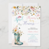 Avril Douches Mai Fleurs Invitations (Devant)