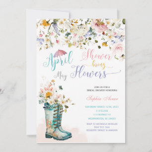 Avril Douches Mai Fleurs Invitations