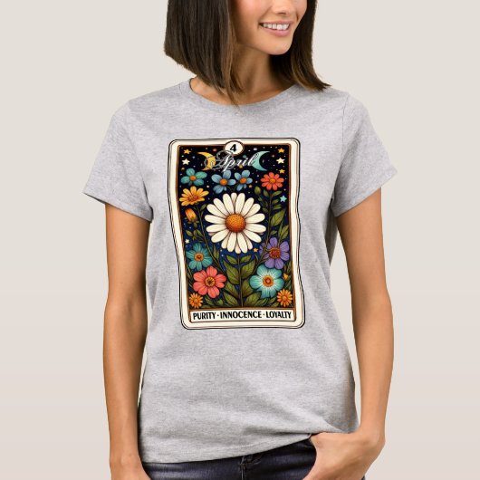 Avril Mois de naissance Fleur Daisy T-shirt (Devant)