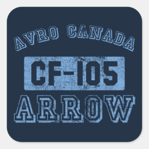 Avro Canada Arrow - BLAUW Vierkante Sticker