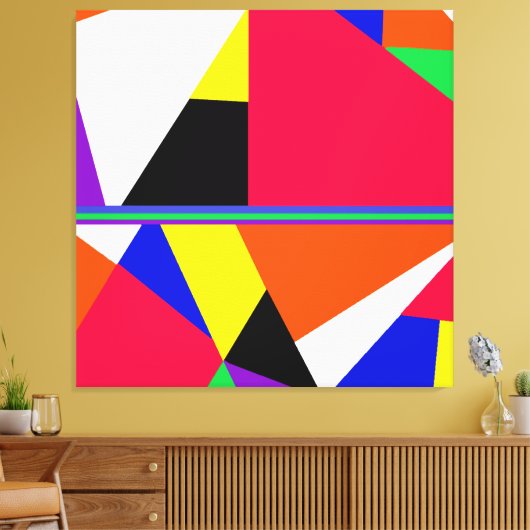 Avryl Fleur's kleurrijke Abstracte geometrische Canvas Afdruk (Insitu (Woonkamer))