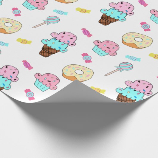 Avryl Fleur's Schattigee Ice Cream Cone Cupcake Do Cadeaupapier (Hoek)