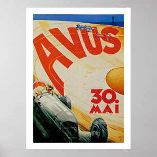 Avus  Auto Race Advertisation Poster