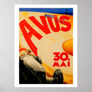 AVUS ~ Race Car Track Berlin Duitsland Poster