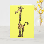 AW - Carte de voeux ou carte de note de Giraffe de (Fleur jaune)