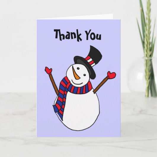AW - Happy Snowman Carte de remerciements (Devant)