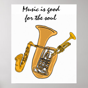 AW- Muziek is goed voor het poster van de ziel