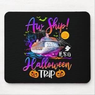 Aw Ship Halloween Reis Familie Zeilend Bemanning C Muismat