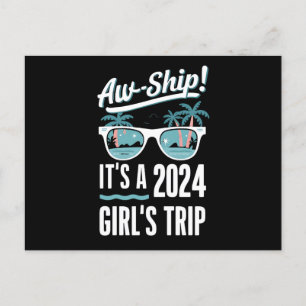 AW Ship Het is een 2024 Girls Trip Girls Cruise Gr Briefkaart