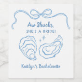 Aw Shuck Oyster Coastal Bachelorette Party Wijn Etiket (Enkel label)