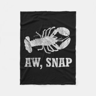 Aw Snap Funny Lobster Pun Novelty Graphic Fleece Deken
