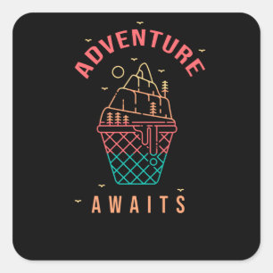 Awages voor avontuur vierkante sticker