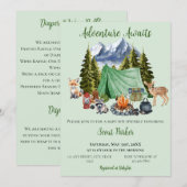 Awaits Woodland Baby shower Kaart (Voorkant / Achterkant)