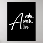 Awake, Aware, Alive - Gym, Hustle, Succes Poster (Voorkant)