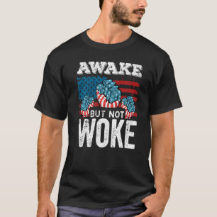 Awake but not Woke American Flag against Censorshi T-shirt